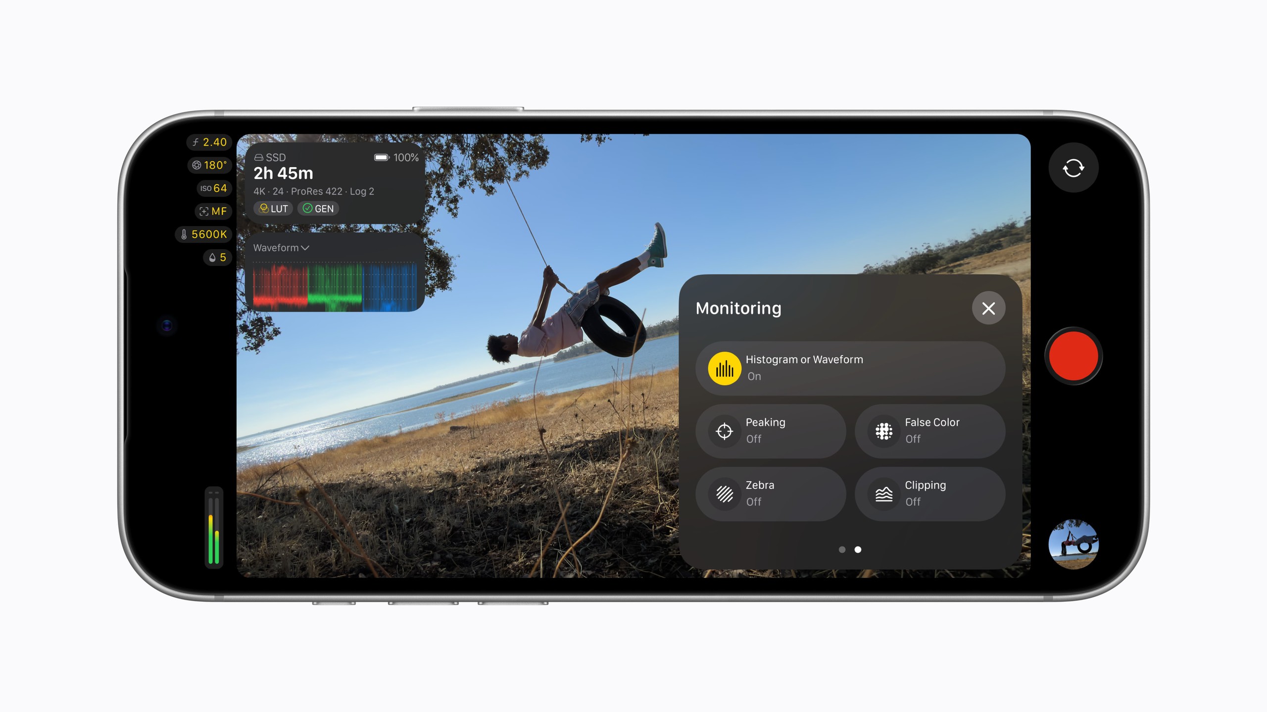 apple-final-cut-camera-monitoring-tools-17907759445101359064643 Biến iPhone 18 Pro thành máy quay chuyên nghiệp: Final Cut Camera 2.4 ra mắt với khả năng tùy chỉnh khẩu độ và loạt công cụ "hạng nặng" từ iOS 27 - Ảnh 2.